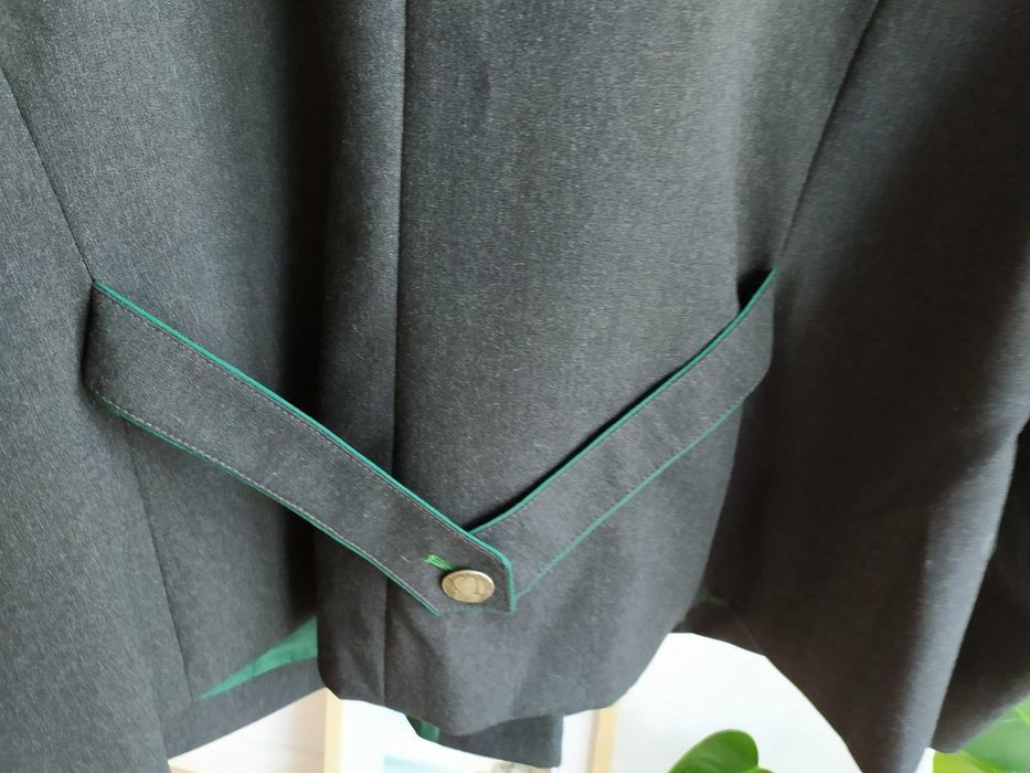 Nowa grafitowa marynarka damska wełniana żakiet bawarska ludowa 52 6XL