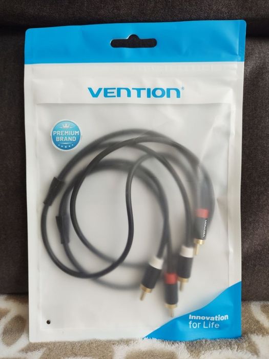 Аудио кабель 2xRCA to 2xRCA. Межблочный. 1 метр. Vention.