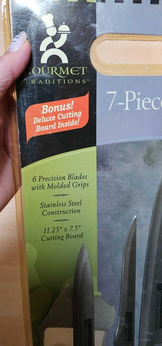 Conjunto 5 facas de cozinha e tábua