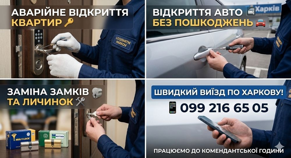 Відкриття замків без пошкоджень | Швидкий виїзд за 20 хв