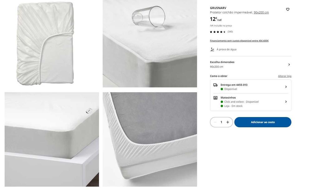 2 Protetor colchão GRUSNARV, lençol  TAGGVALLMO e DVALA