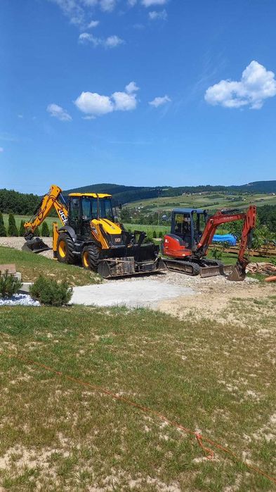 Usługi koparko ładowarką JCB 3CX oraz minikoparką Kubota 3.5 t