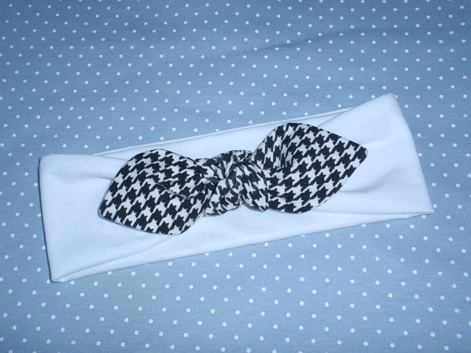 Opaska na głowę - dla dziewczynki - z kokardką - wiązana - zaplatana