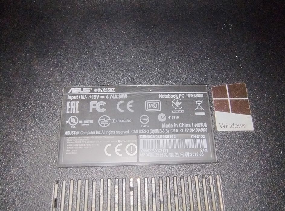 Корпус ноутбука Asus X550Z