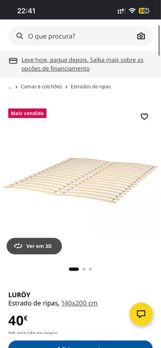 Cama nova, nunca utilizada, na embalagem original