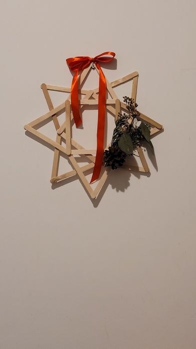 Wieniec na drzwi gwiazda dekoracja świateczna Boże Narodzenie Wigilia