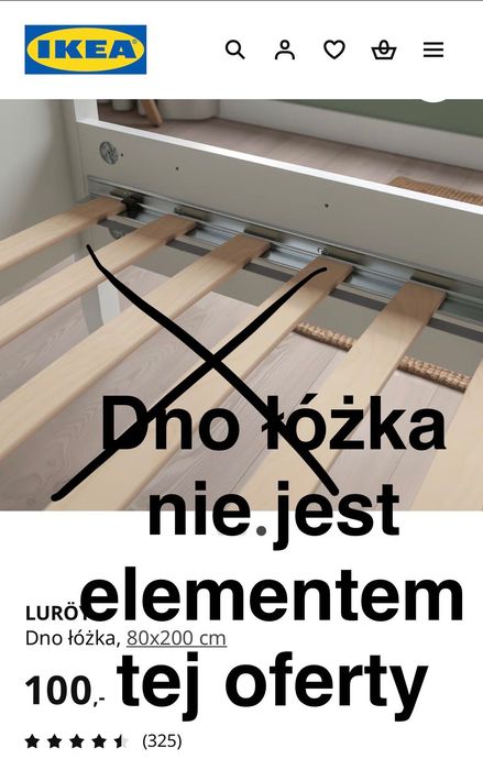 Rama łóżka Hemnes 160x200 biały+ belka stan bardzo dobry