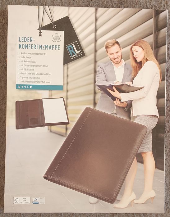 Skórzana teczka konferencyjna A4 na zamek