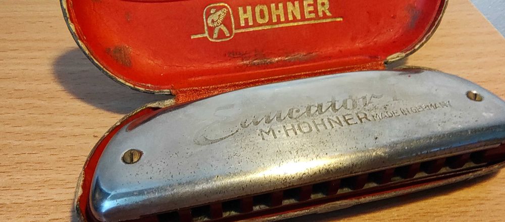 Stara Harmonijka Ustna HOHNER Educator Vintage Harmonica Etui