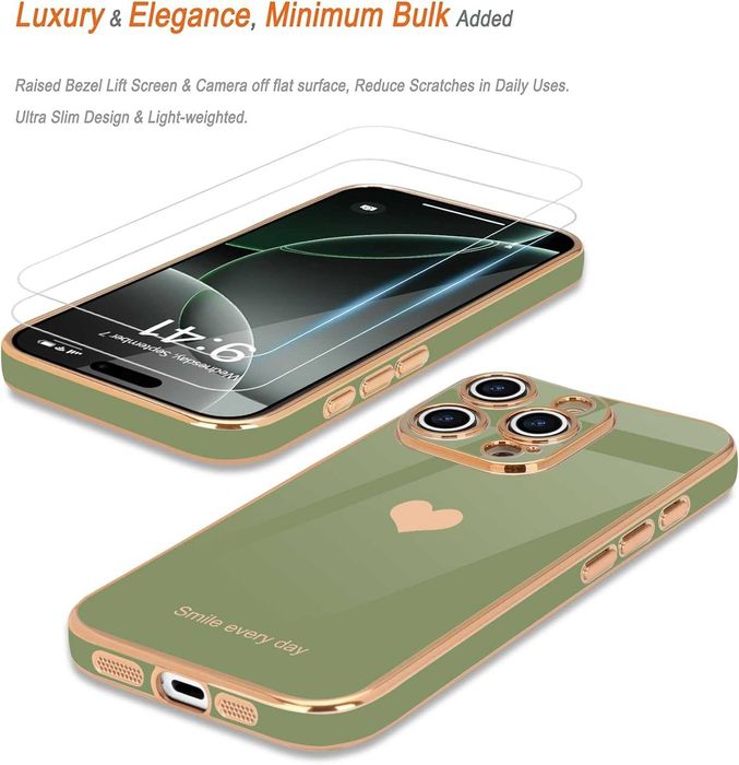 Etui plecki zielone do iPhone 16 Pro Max + 1 sztuka folii ochronnej