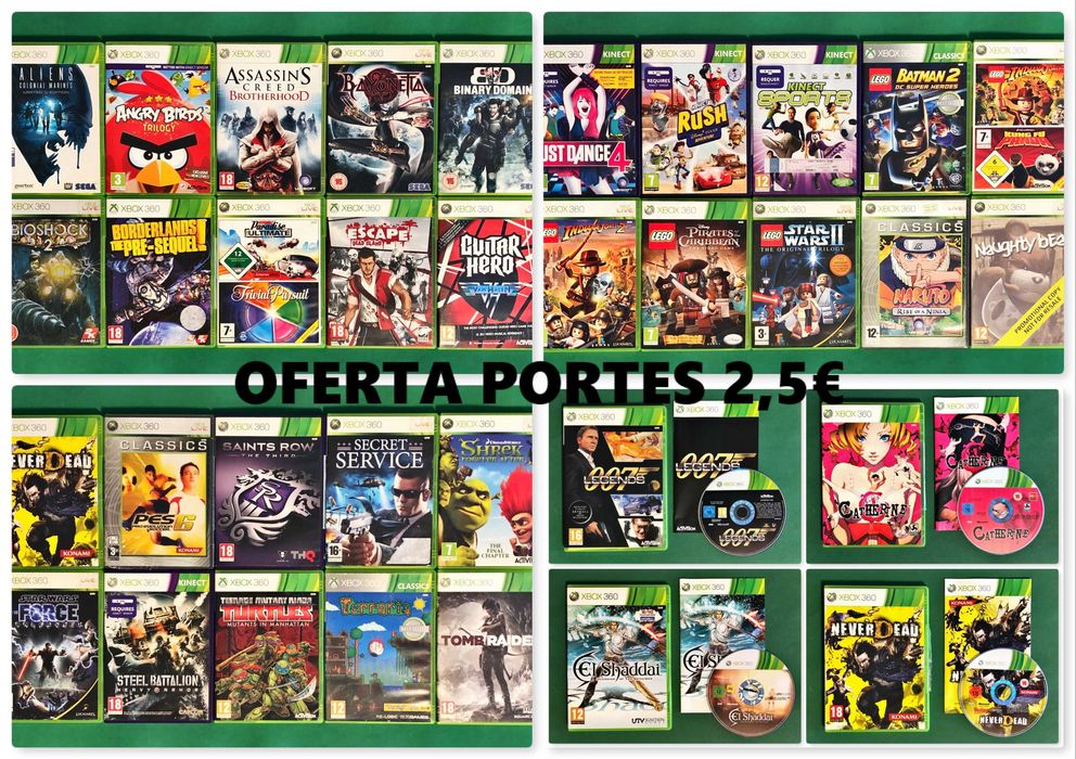 XBOX 360 [desde 6€] Alien Angry Assassin´s Catherine Kinect Lego Ninja Shaddai Sports Tomb Turtles