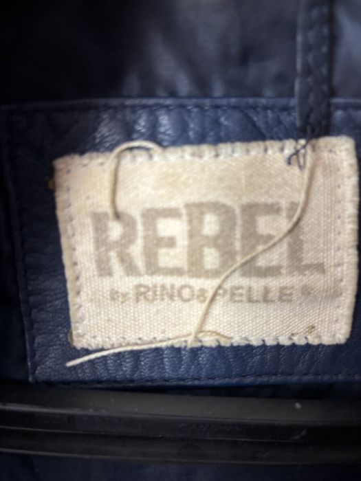 Ramoneska kurtka skóra niebieska 40 L 38 M