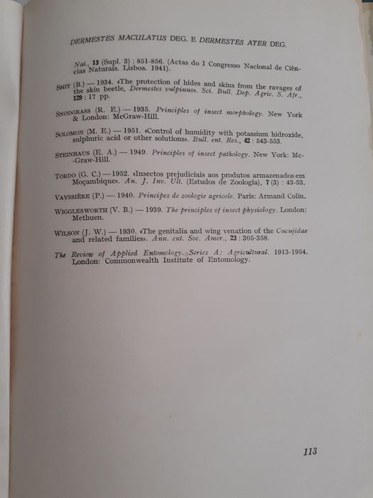 Estudos, ensaios e Documentos , A Entomofauna dos produtos armazenados