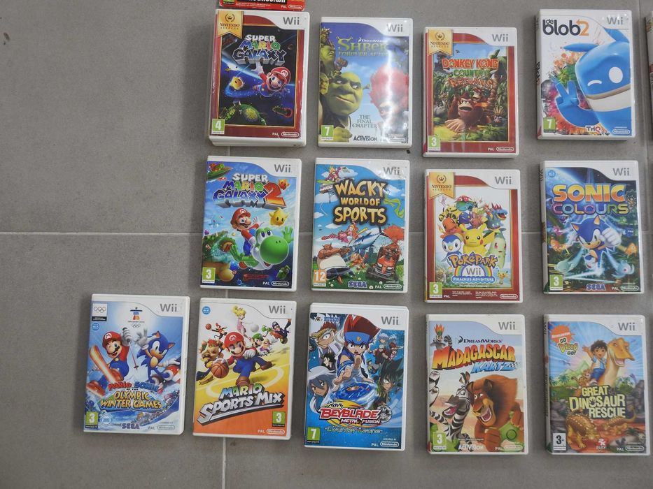 Jogos Nintendo Wii colecionáveis Super Mario/Sonic/Kong
