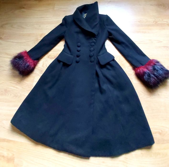 Płaszcz - Hell Bunny - Rock Noir Coat: Red - Medium. XS.