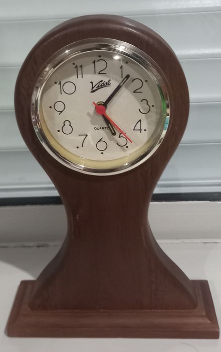 Relógio vintage de mesa, com alarme, quartzo, marca Vidal