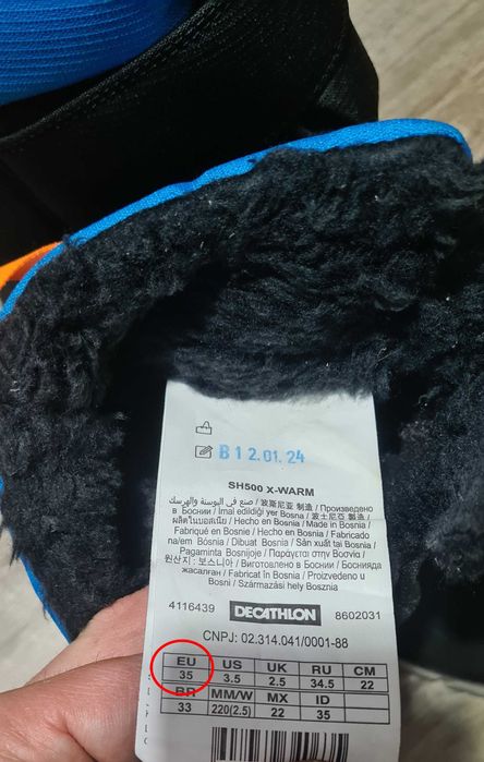 Botas Caminhada Neve Quentes Impermeáveis Criança SH500