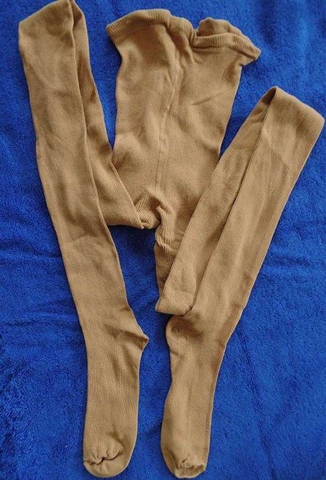 Rajstopy damskie 100 % elastilowe w prążki z okresu PRL