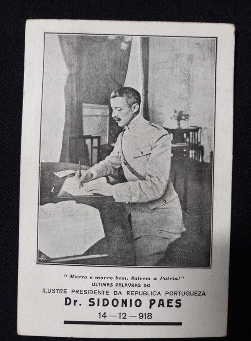 Postal - Com Sidónio Pais Presidente da República em 1918