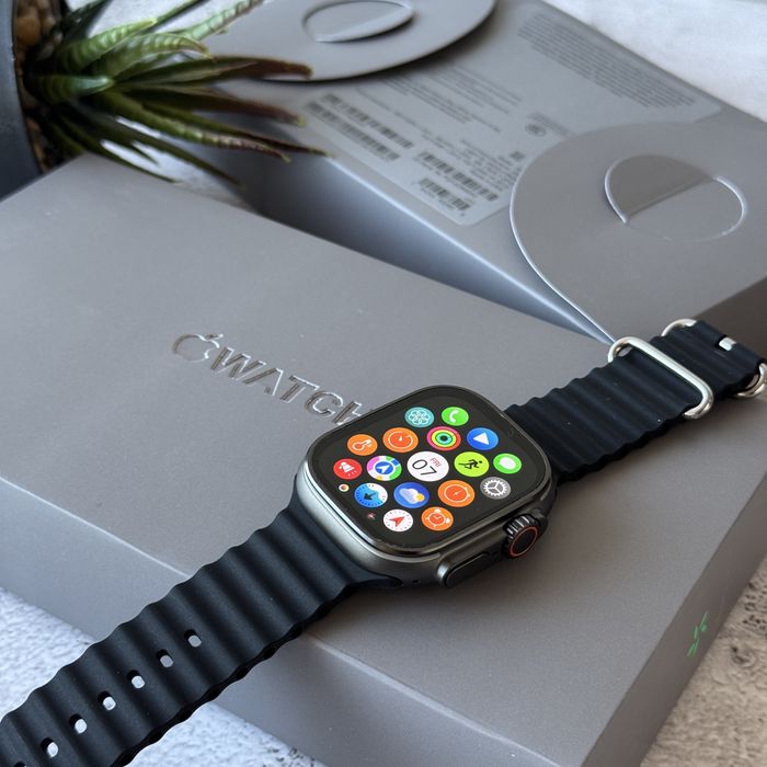 Смарт-годинник 1:1 Smart Watch Ultra2 Black Titanium 49 мм AMOLED 2 ГБ