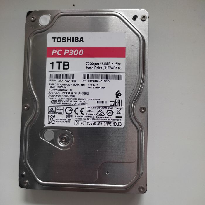 hdd toshiba 1tb - купить комплектующие для ПК - Цена на OLX.ua