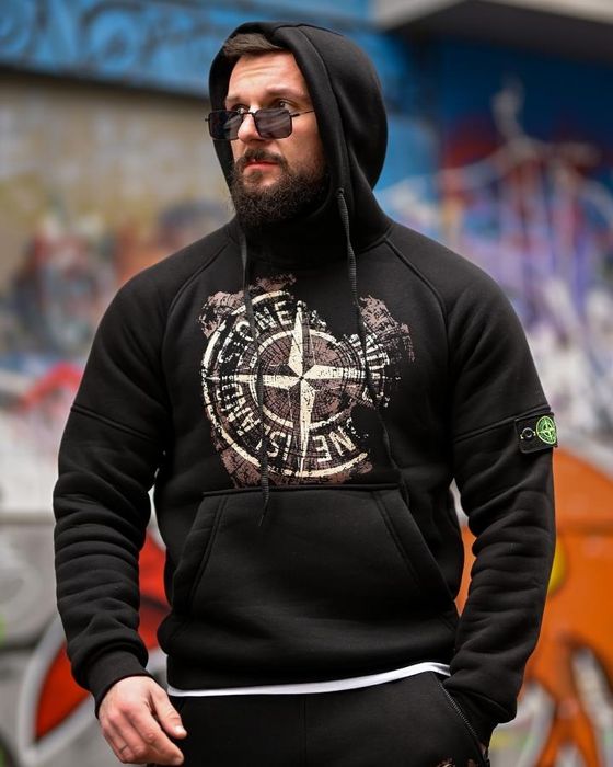 Чоловічий зимовий спортивний костюм Stone Island gerona black комплект