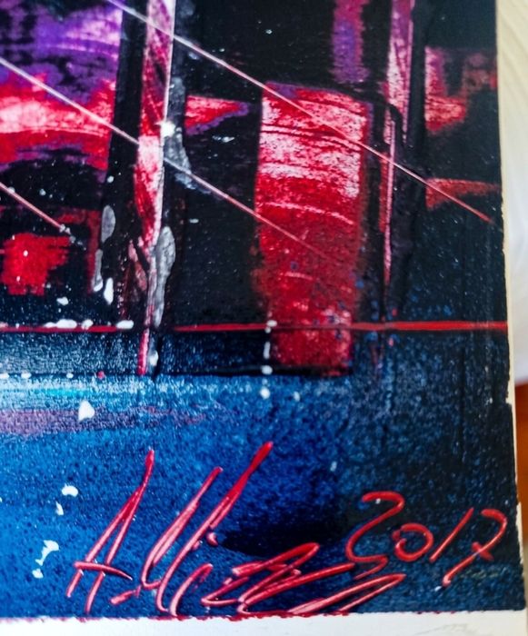 Pinturas de Spray Art Cidade futurista e Pôr do Sol