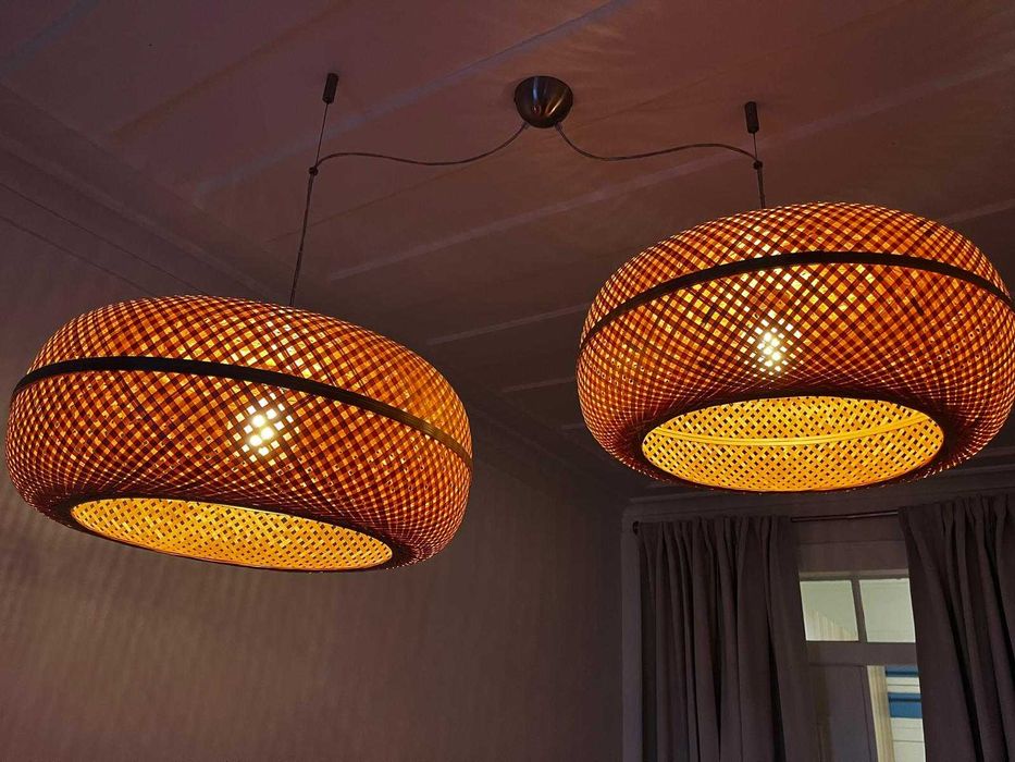 Candeeiro Suspensão Duplo Good & Mojo Palawan / Double Bamboo Pendant Light