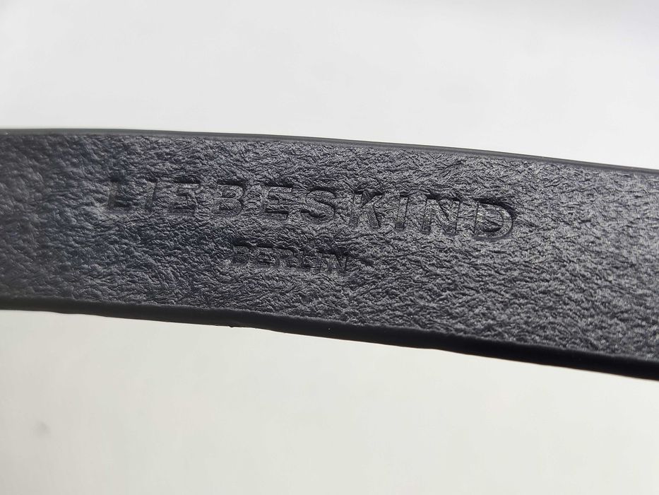 NOWY skórzany pasek damski Liebeskind Berlin Belt4A czarny GERMANY