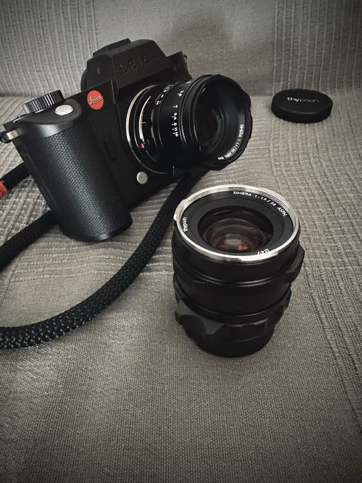 Leica SL2-S + adaptador Leica M + 2 Lentes Thypoch Simera 28mm 1.4 e Thypoch Simera 50mm 1.4