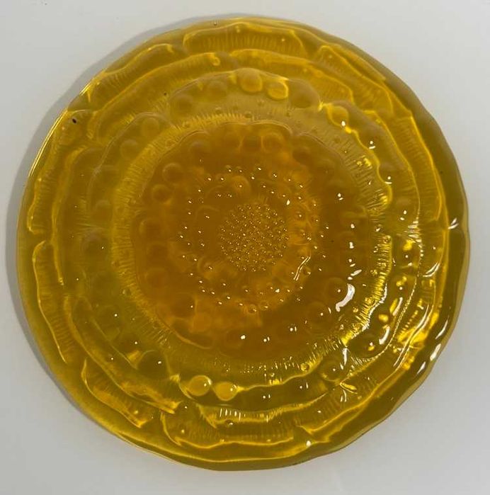 Talerz flora Ząbkowice szkło PRL