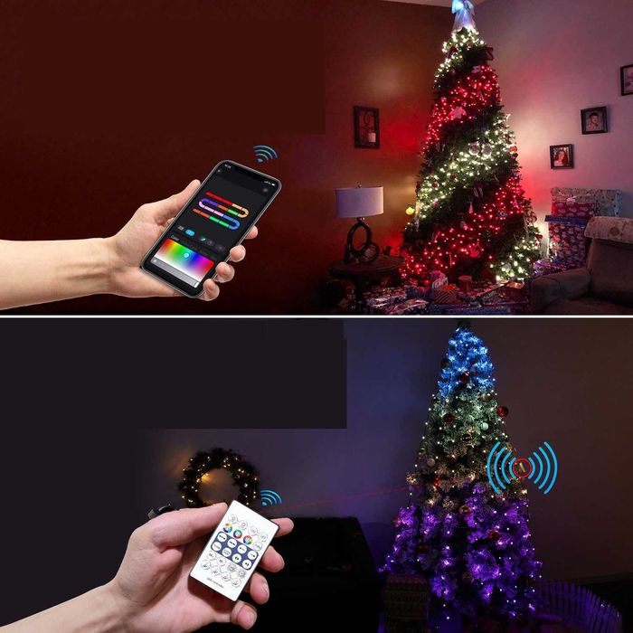 Lampki choinkowe z pierścieniem rgb 72 LED 1,2M płaszcz aplikacja