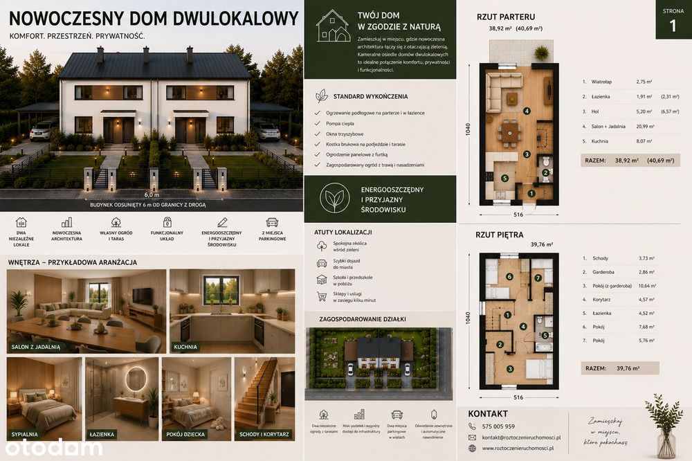 Komfortowe mieszkanie z własnym ogródkiem i miejscami parkingowymi