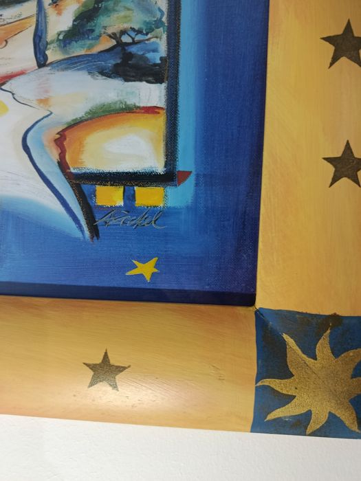 Quadro Sol e Paisagem - Moldura Artesanal Exclusi