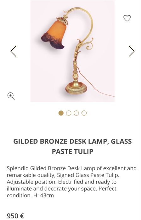 Lampa vintage brąz złocony 1900 secesja Francja XIX wiek antyk unikat