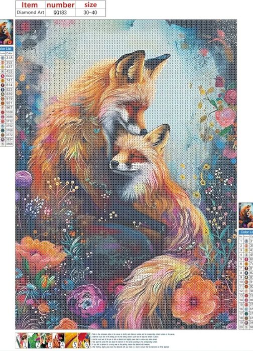 Lis kwiaty wiosna haft diamentowy diamenciki diamond painting