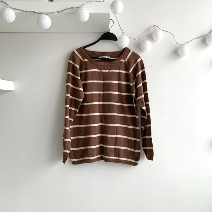 brązowy sweterek w paski oversize House 38 / M