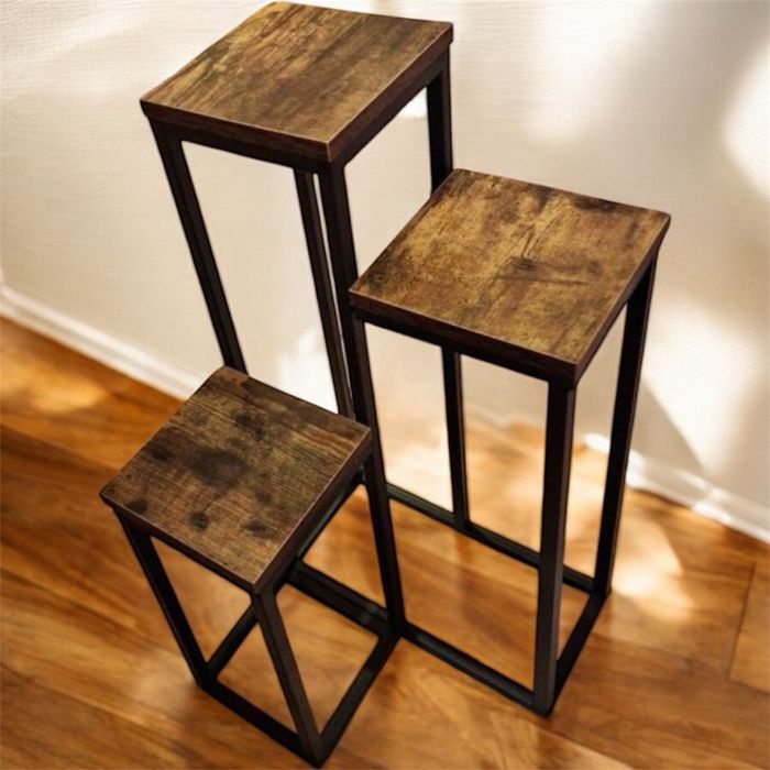 Metalowy Kwietnik Stojący Loft Industrial Stojak na Kwiaty i Rośliny