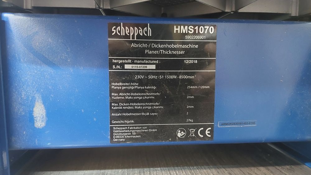 Strugarko grubościówka scheppach HMS 1070