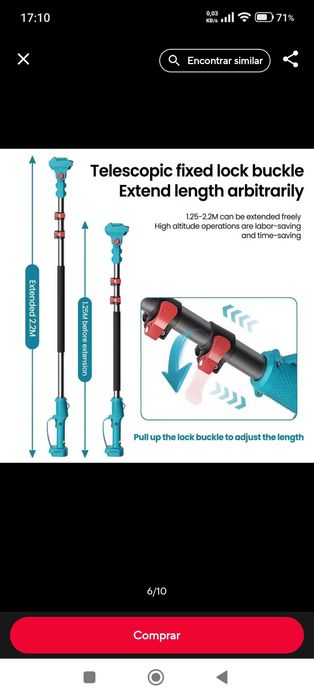 Tesoura+motosserra+extensor telescópico+ 2 baterias