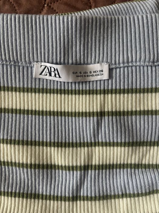Spódnica w poziome paski z prążkowanego materiału Zara 36|S