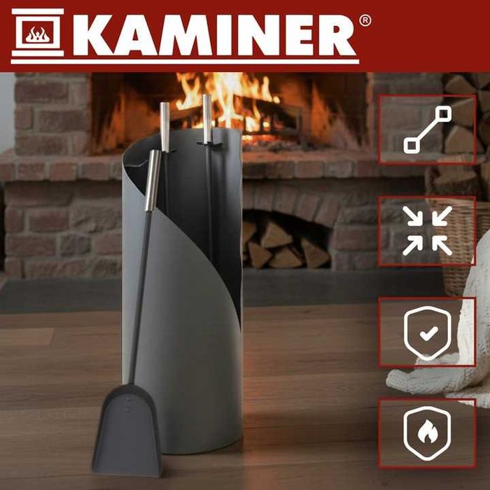 Przybory Kominkowe Akcesoria do Kominka Pieca Loft Stalowe NOWE Stojak