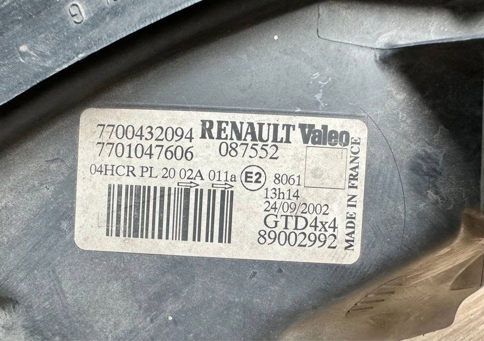 Передня ліва фара Renault Scenic 1 (рестайлінг 1999-2003) | Оригінал