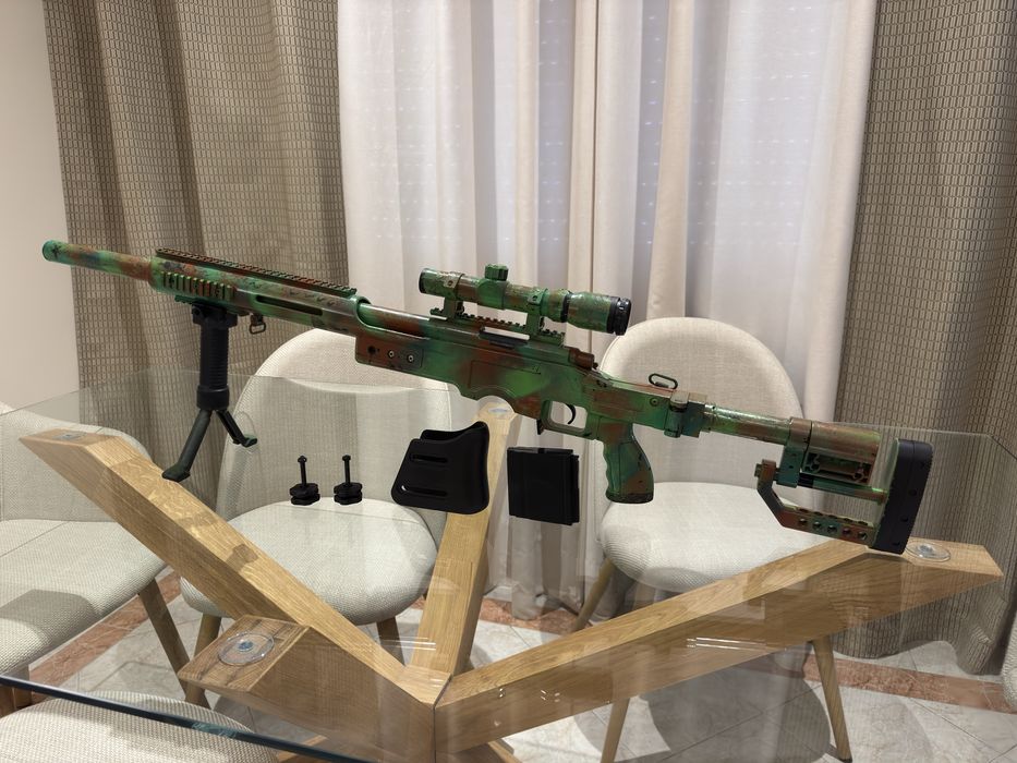 Arma Sniper Airsoft Camuflada