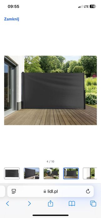 Markiza boczna 2m x 3.5m antracyt