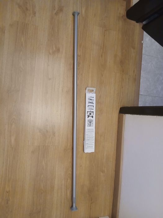Varão entre paredes extensível prateado 135-250cm