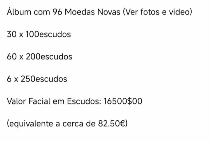 Coleção de moedas escudos