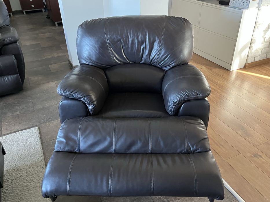 Komplet wypoczynkowy meble zestaw skora naturalna