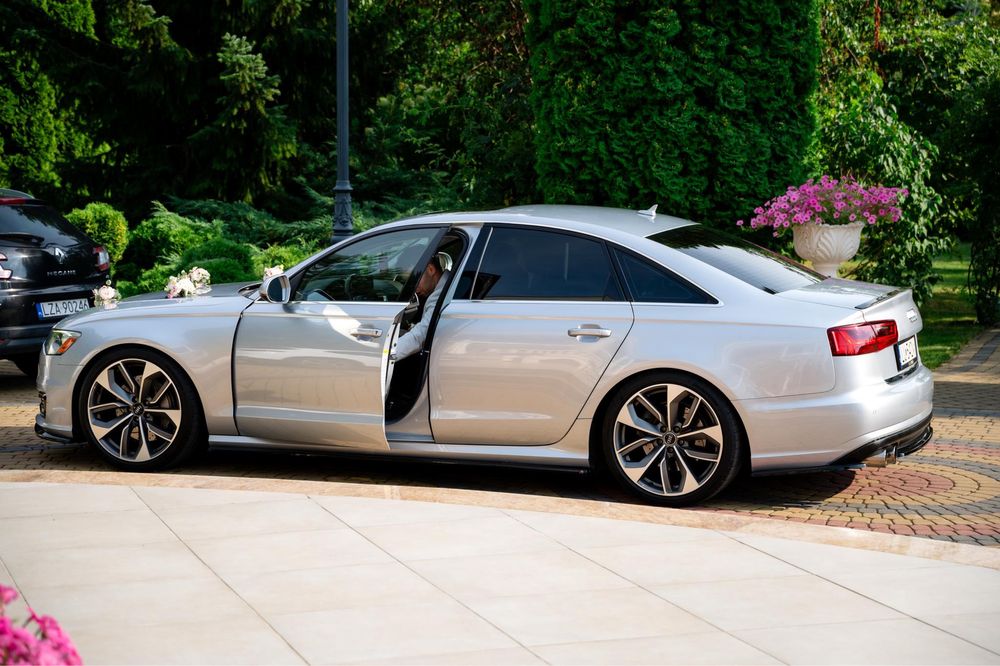 Auto do ślubu, imprezy okolicznościowe, piękna limuzyna Audi A6 S6 C7