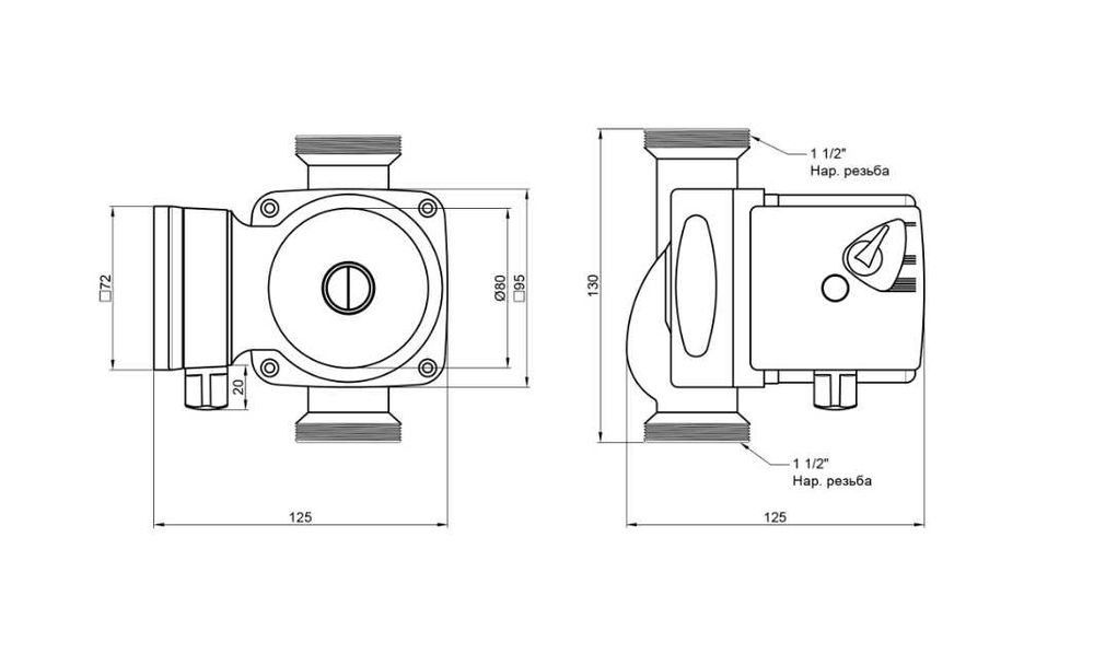 Насос циркуляційний LPS 25/40/130 (з гайками)  1 1/2" Thermo Alliance